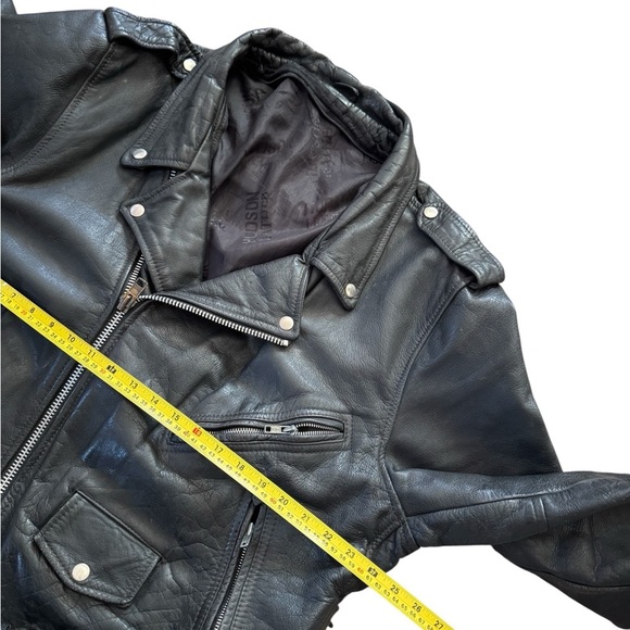 Vintage Hudson Genuine Leather Jacket Motorcycle Size 48? Vtg Riding Lined - Picture 3 of 12
